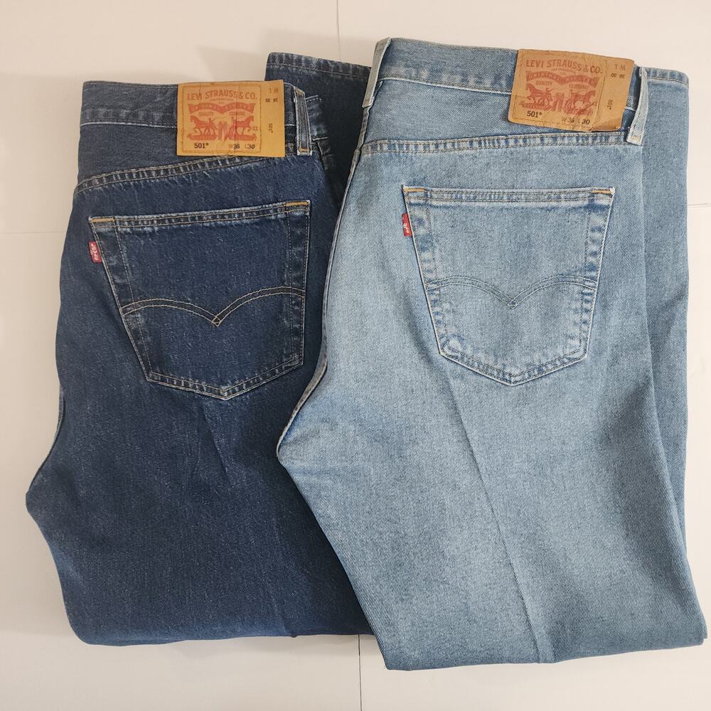 Levis‎ 501 Mens Button Fly Jeans 2 Pair Bundle 36x30
